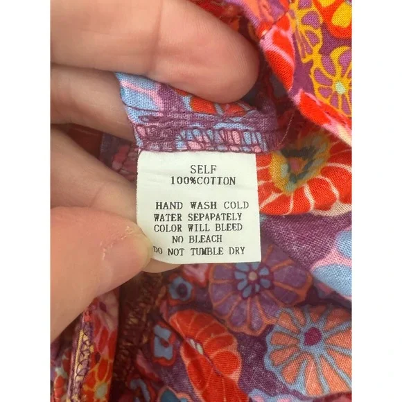 Pinch Canyon Trail Dress Floral Print Ruffle Sleeve Mini Colorful Size Large - Picture 8 of 9